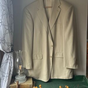 Vintage Bill Blass silk blazer men’s size 42L ivory color single breasted 2 butt
